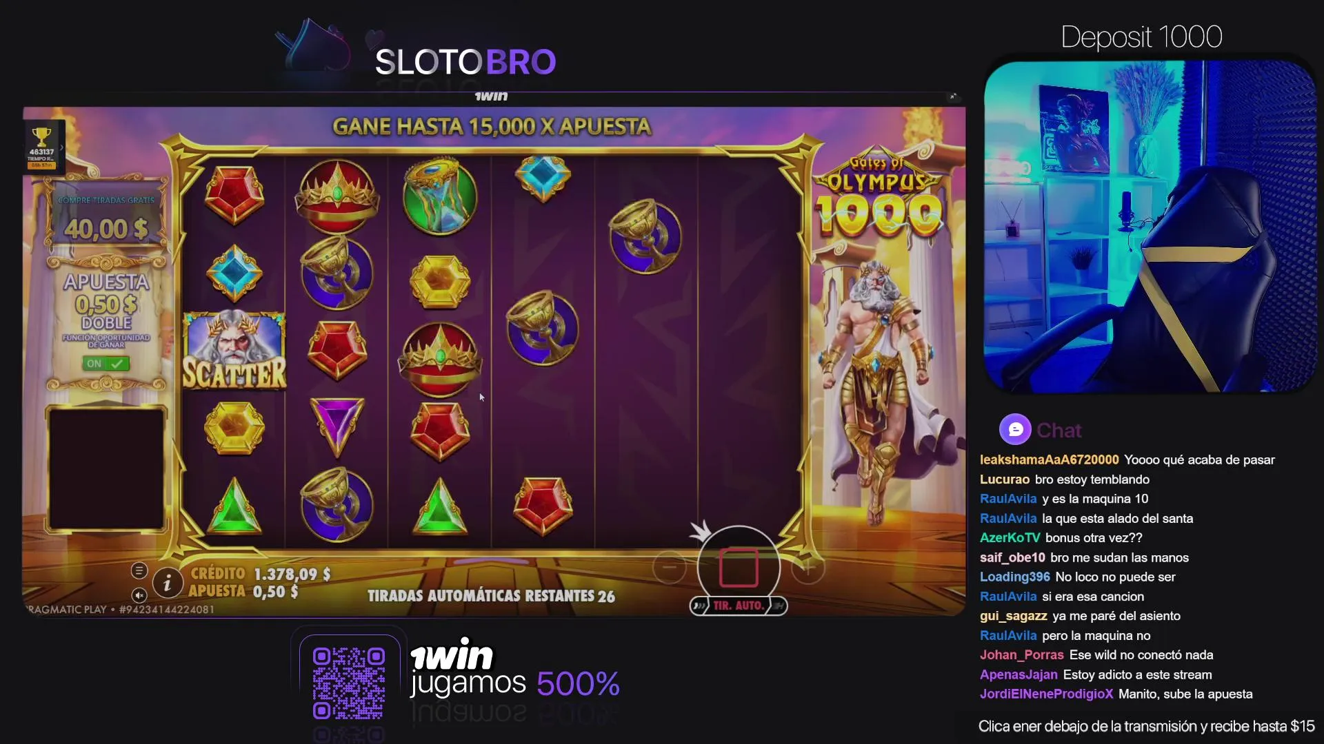 Slot visual con interfaz premium y atmósfera de casino online.